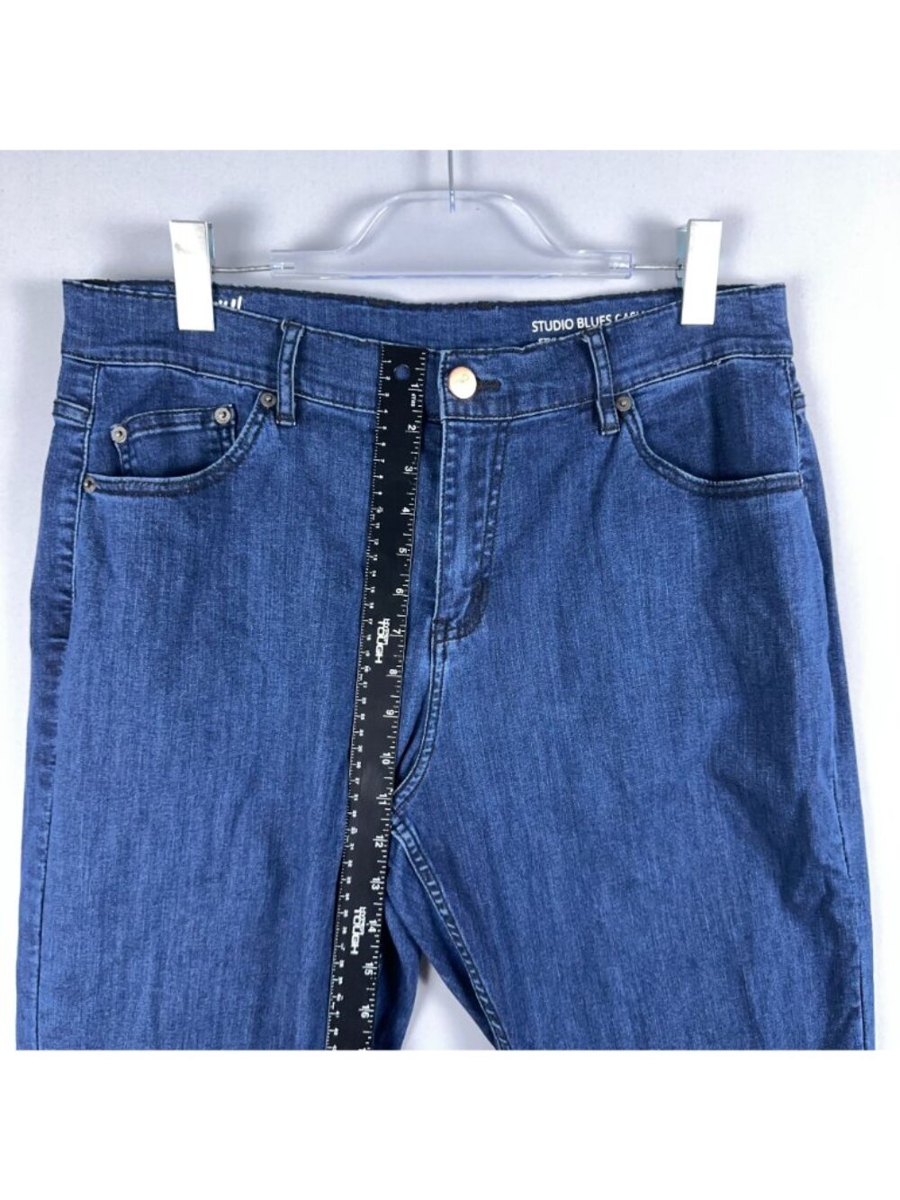 Mugsy Studio Blues Jeans Size 35x30 Casual Straight Leg Dark Wash - Picture 8 of 11